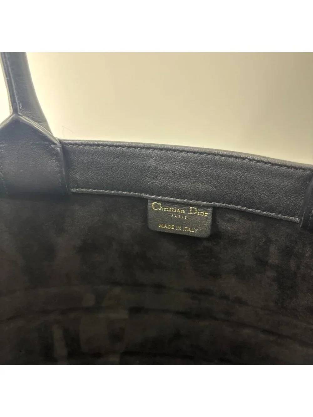 Dior All Leather Book Tote Bag Medium Black